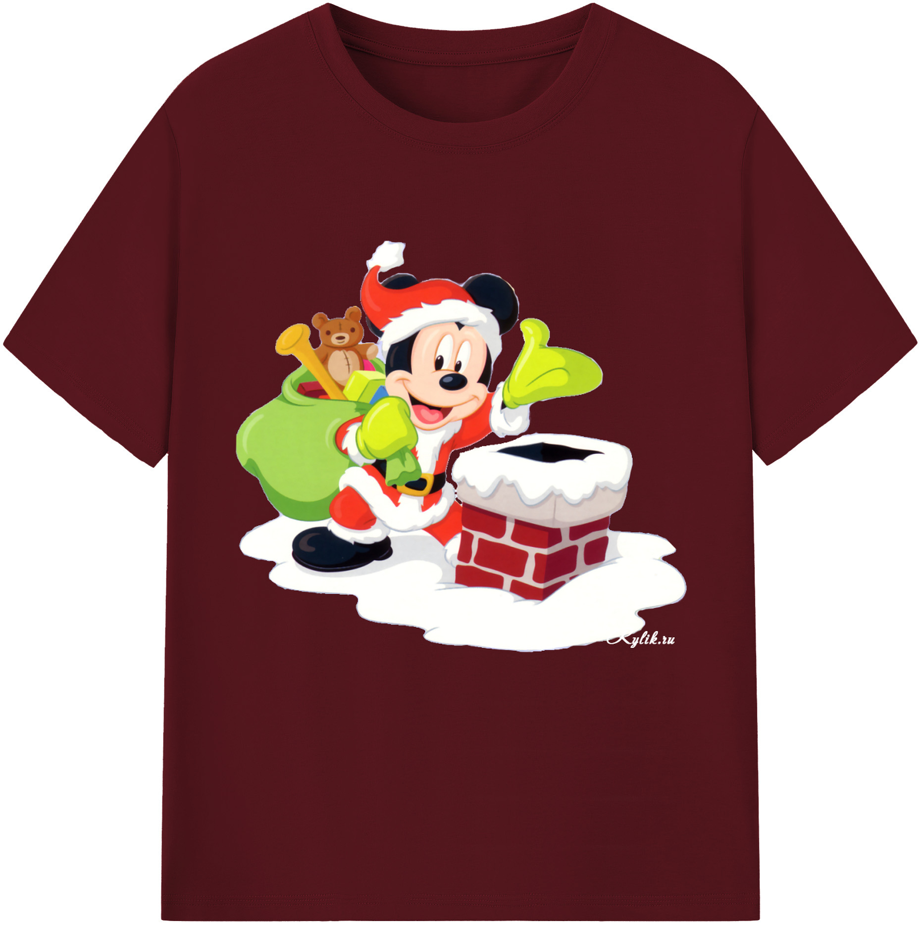 （画像用） ミッキーマウス Mickey Mouse 綿100％半袖Tシャツ（フロントプリント）
